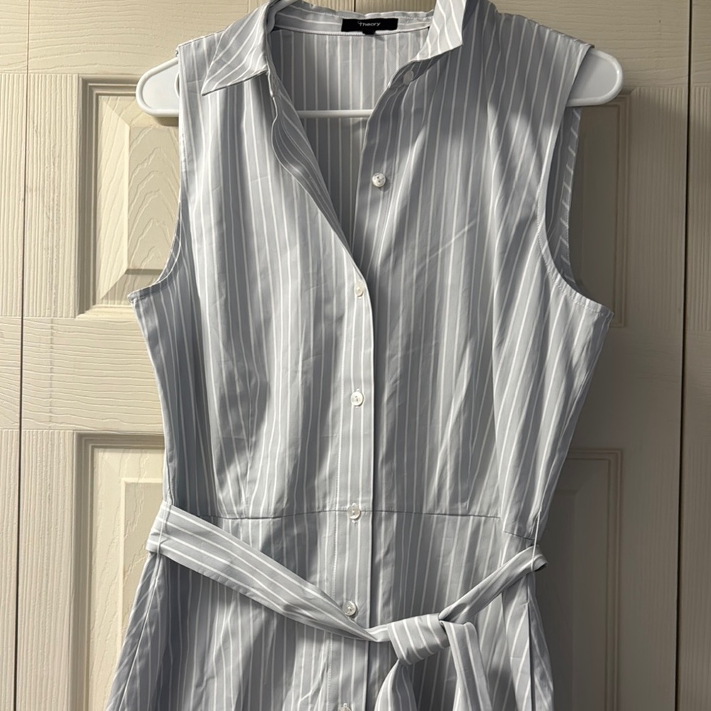 Theory Striped Sleeveless Dress